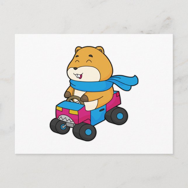 Hamster Auto Postkarte (Vorderseite)