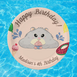 Hamster Bday Pool Party Pappteller