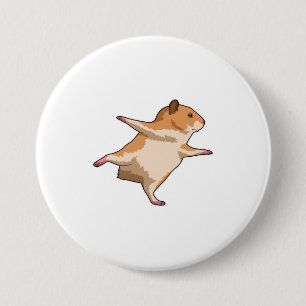 Hamster bei Yoga Stretching Legs Button