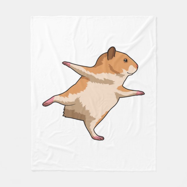 Hamster bei Yoga Stretching Legs Fleecedecke (Vorderseite)