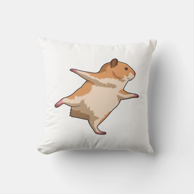 Hamster bei Yoga Stretching Legs Kissen (Vorderseite)