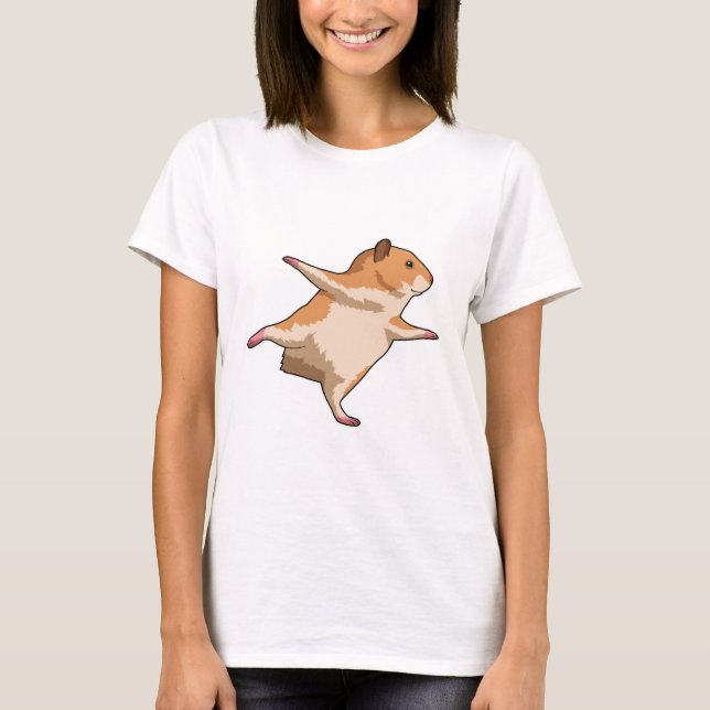 Hamster bei Yoga Stretching Legs T-Shirt (Vorderseite)