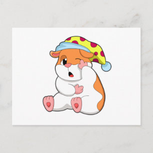 Hamster beim Schlafen mit Langschläfer Postkarte