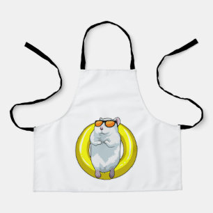 Hamster beim Schwimmen mit Schwimmring Schürze