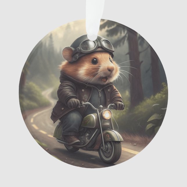 Hamster Biker Ornament (Vorderseite)