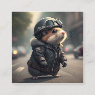 Hamster Biker Quadratische Visitenkarte