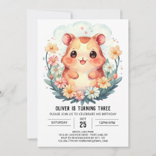 Hamster Birthday Festive Magic Einladung