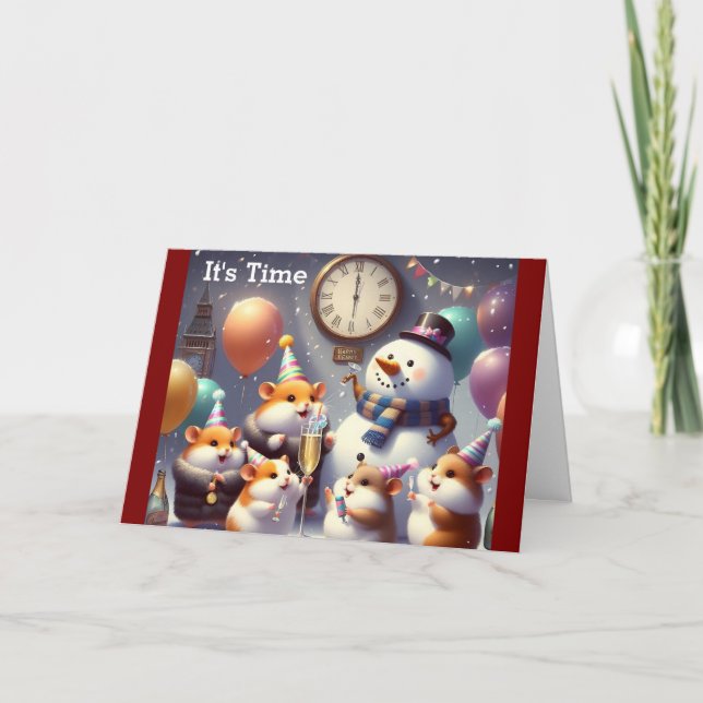 Hamster Bonne Carte de Jour de l'An (Devant)