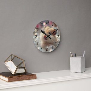 Hamster Bubble Bath Time Runde Wanduhr