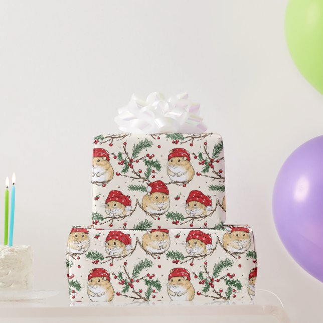 Hamster Christmas Wrapping Paper Design Geschenkpapier (Partygeschenke)