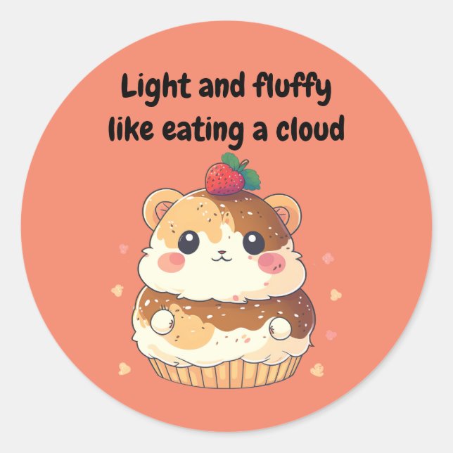 Hamster Cream Puff - leicht und flüssig Runder Aufkleber (Vorderseite)