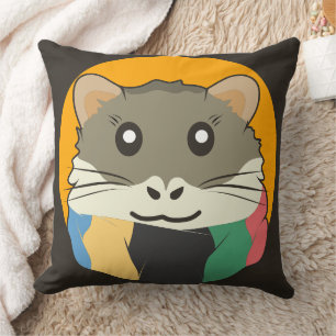 Hamster 🐹 das unartige Tier mit gestreiftem Schal Kissen