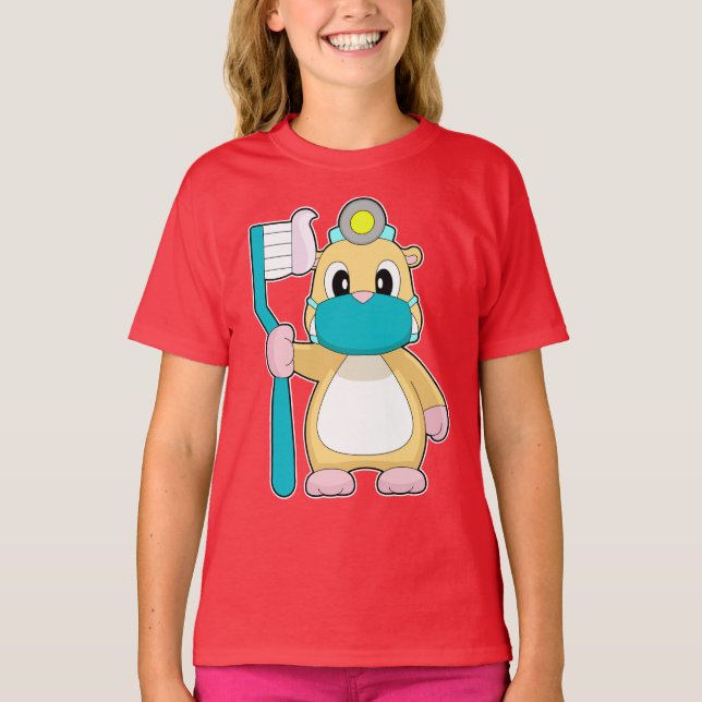Hamster Dentist Toothbrush T-Shirt (Vorderseite)