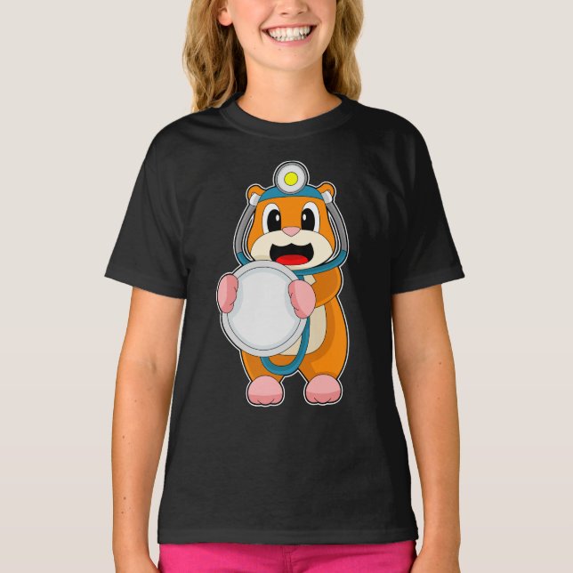 Hamster Doctor Stethoscope T-Shirt (Vorderseite)