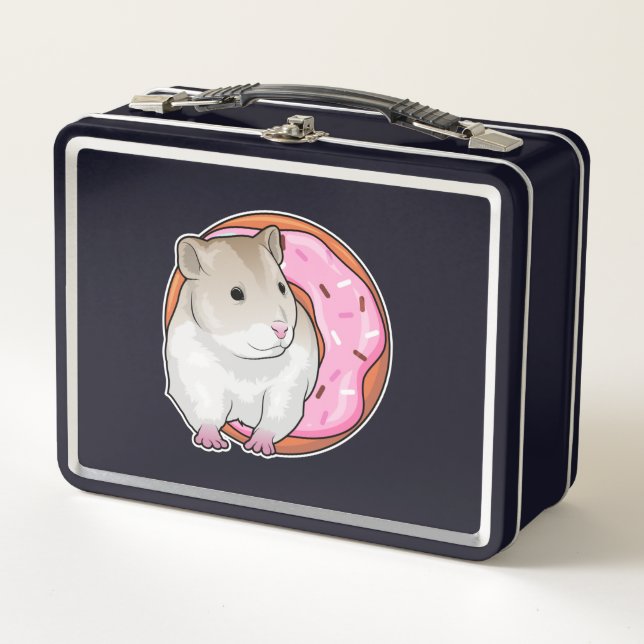 Hamster Donut Metall Brotdose (Vorderseite)