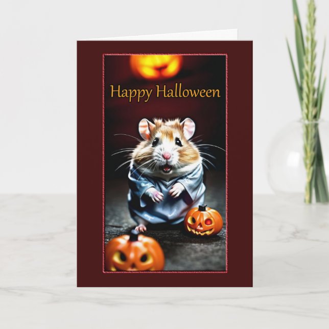 Hamster en costume Carte d'Halloween (Devant)