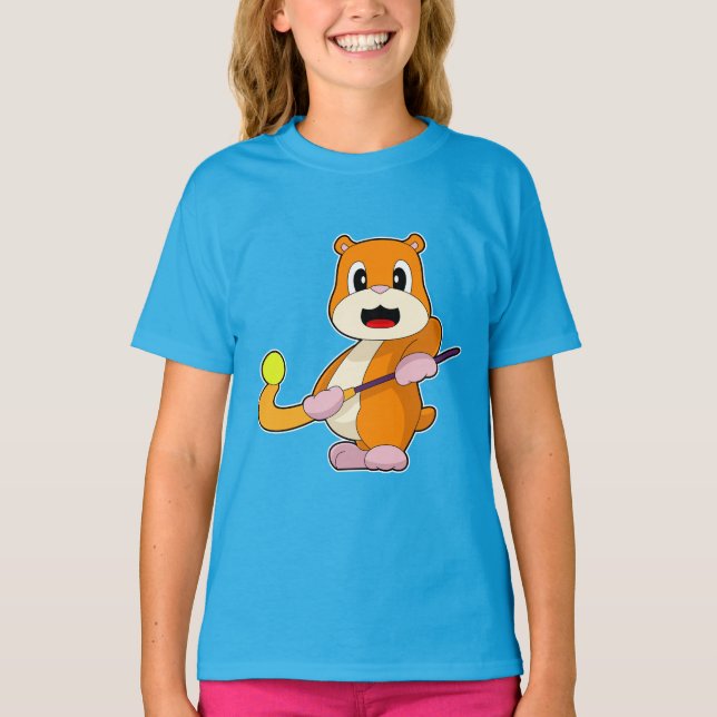 Hamster Field Hockey Hockey Stick T-Shirt (Vorderseite)