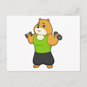 Hamster-Fitness-Hantel Postkarte