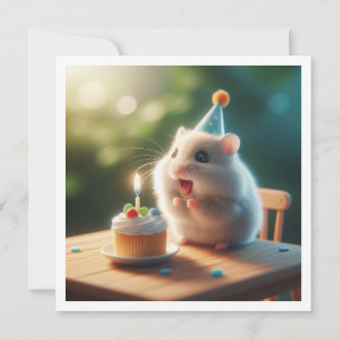 Hamster frisst Kuchen Einladung zum Geburtstag