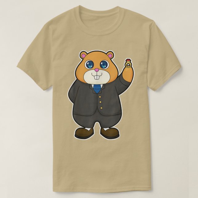 Hamster Groom Wedding ring Wedding T-Shirt (Design vorne)