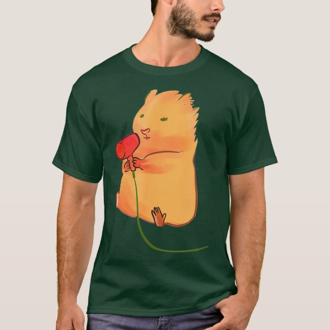 Hamster Haartrockner Fön Tier Lover T-Shirt (Vorderseite)