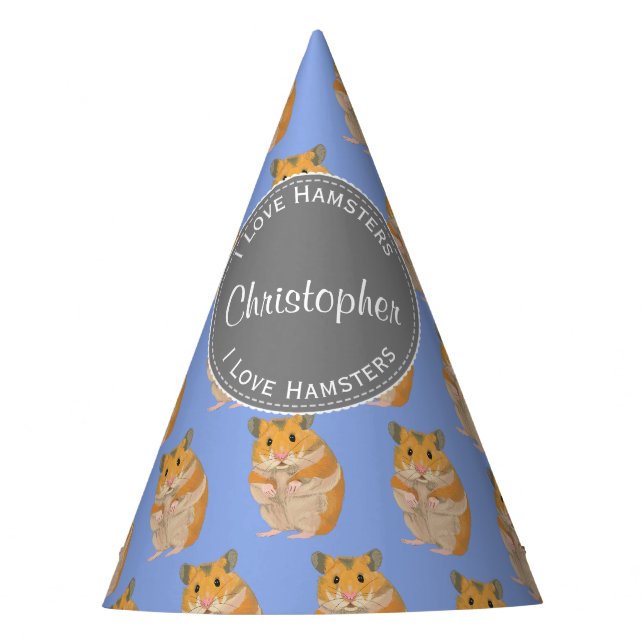 Hamster-Hamster-Muster Liebe des Blaus I Partyhütchen (Vorderseite)