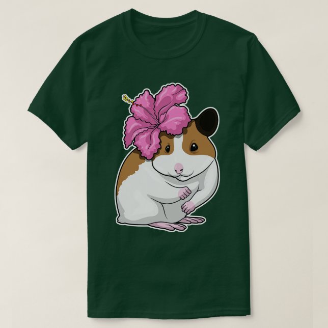 Hamster Hibiskus Blume T-Shirt (Design vorne)