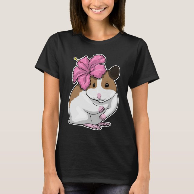 Hamster Hibiskus Blume T-Shirt (Vorderseite)