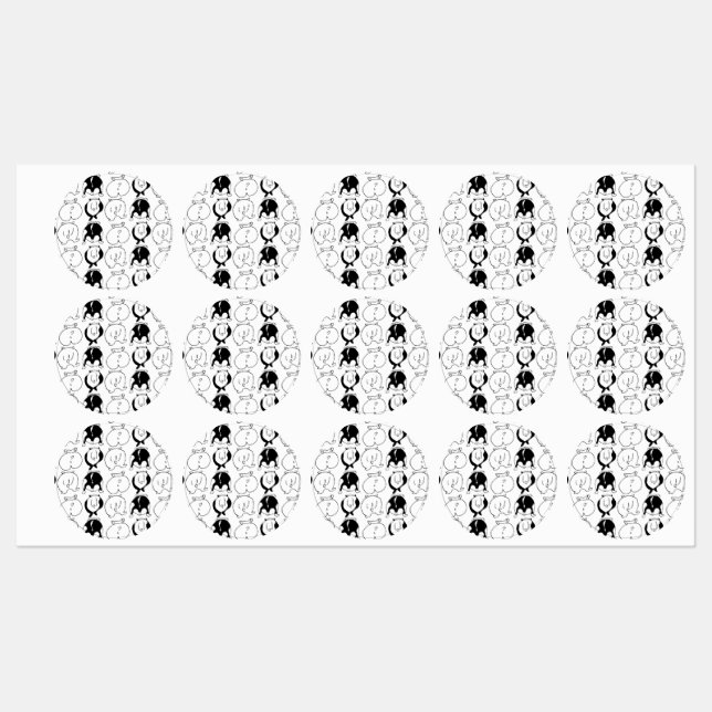 Hamster Hintern Pattern Etiketten (Blatt)