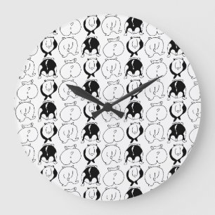 Hamster Hintern Pattern Große Wanduhr