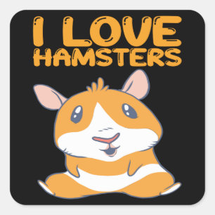 Hamster - I Liebe Hamster Quadratischer Aufkleber