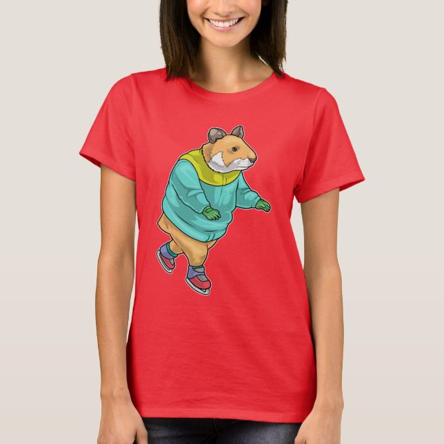 Hamster Ice Skaten Ice Skate T-Shirt (Vorderseite)