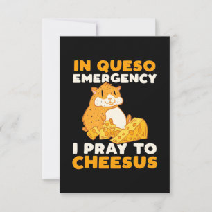 Hamster ich bete zu Cheesus RSVP Karte