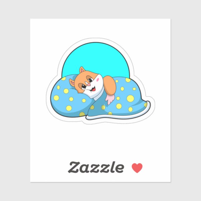 Hamster im Schlaf mit Blanket.PNG Aufkleber (Blatt)