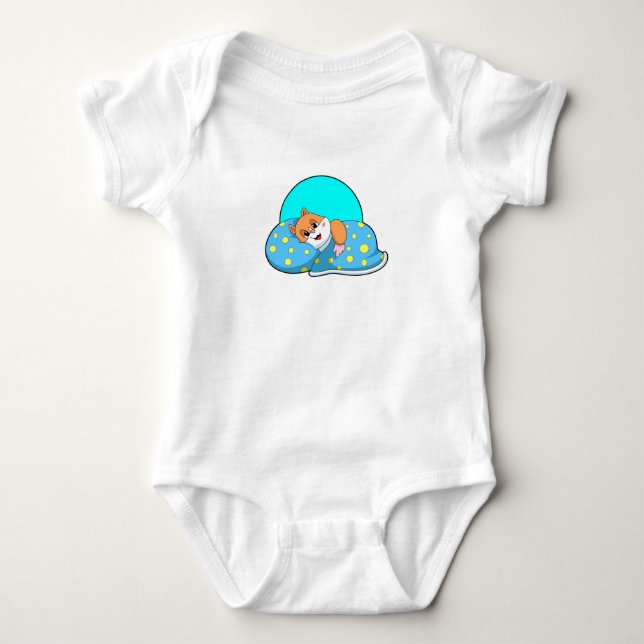 Hamster im Schlaf mit Blanket.PNG Baby Strampler (Vorderseite)