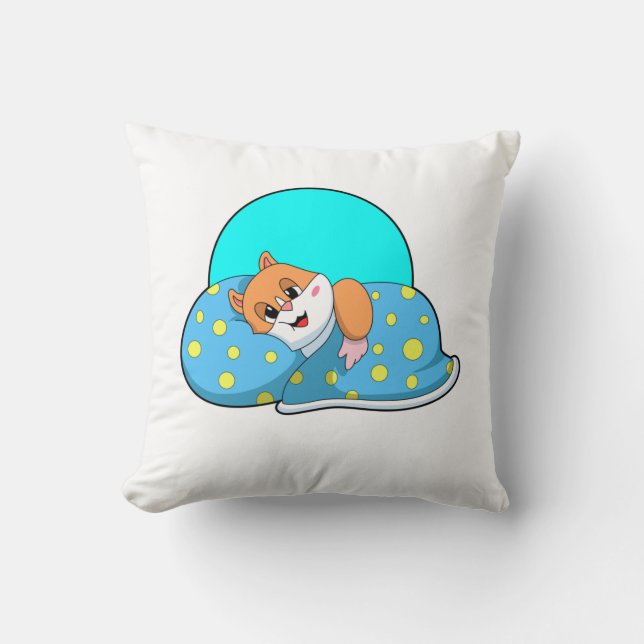 Hamster im Schlaf mit Blanket.PNG Kissen (Vorderseite)