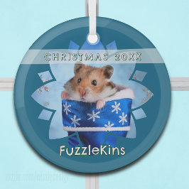 Hamster in Blue Christmas Strumpf Ornament Aus Glas