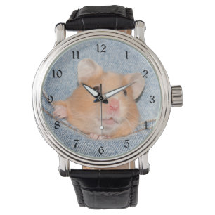 Hamster in der Blue Jeans Armbanduhr