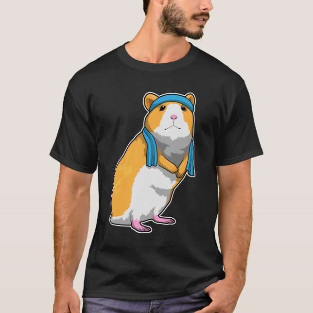Hamster in Fitness mit Handtuch T-Shirt (Vorderseite)