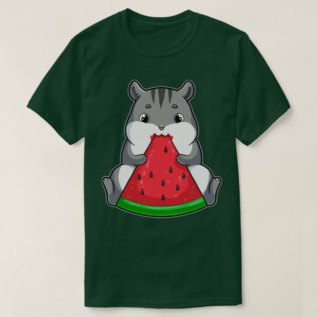 Hamster isst Watermelon T-Shirt (Design vorne)