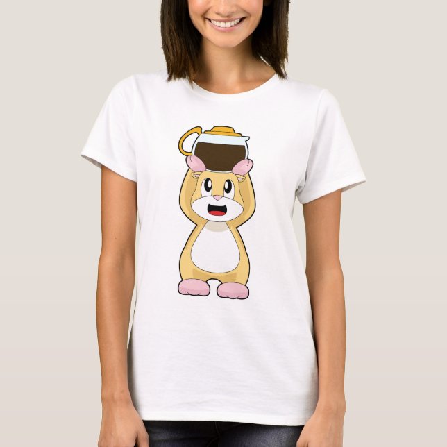 Hamster Kaffee Kaffeekanne T-Shirt (Vorderseite)