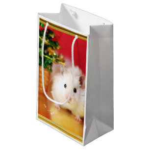 Hamster Kokolinka mit Weihnachtsbaum Kleine Geschenktüte