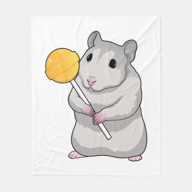 Hamster Lollipop Fleecedecke (Vorderseite)