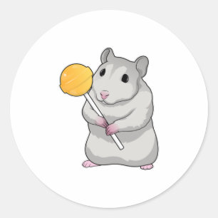 Hamster Lollipop Runder Aufkleber