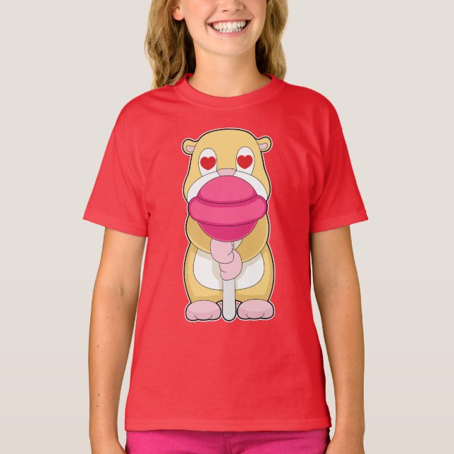 Hamster Lollipop T-Shirt (Vorderseite)