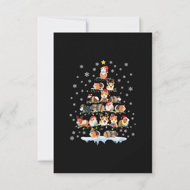 Hamster Lover Christmas Tree Guinea Pigs Gift RSVP Karte (Vorderseite)