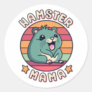 Hamster-Mama Niedlich Kawaii Nagetier-Mutter Runder Aufkleber