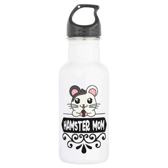 Hamster Mama Tierliebhaber niedlich Edelstahlflasche (Vorderseite)