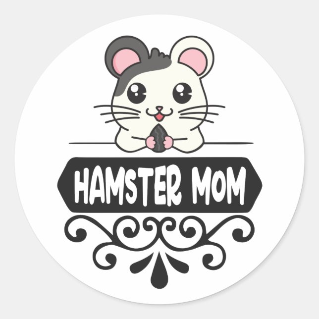 Hamster Mama Tierliebhaber niedlich Runder Aufkleber (Vorderseite)
