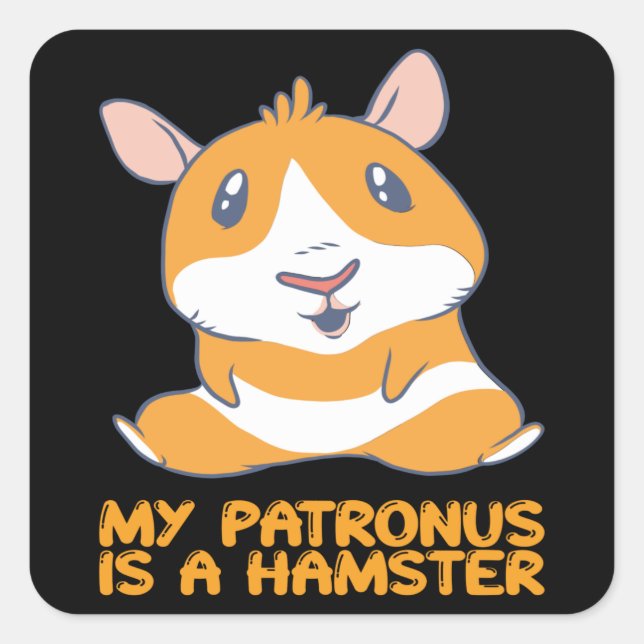 Hamster - mein Förderer ist Hamster Quadratischer Aufkleber (Vorderseite)
